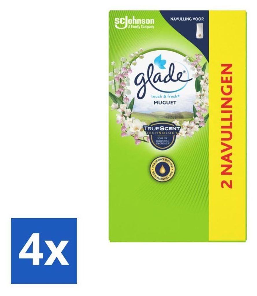 Glade - Touch & Fresh Nachfüller - Maiglöckchen - 2 × 10 ml - Vorteilspack - 4 Stücke