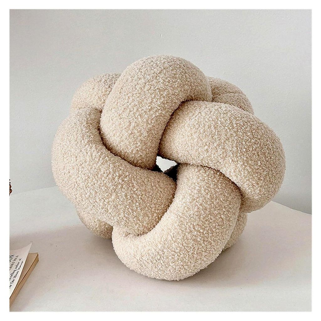 Knotenkugelkissen 30cm aus ultraweichem Lamm-Samt für Sofa, Bett und Couch