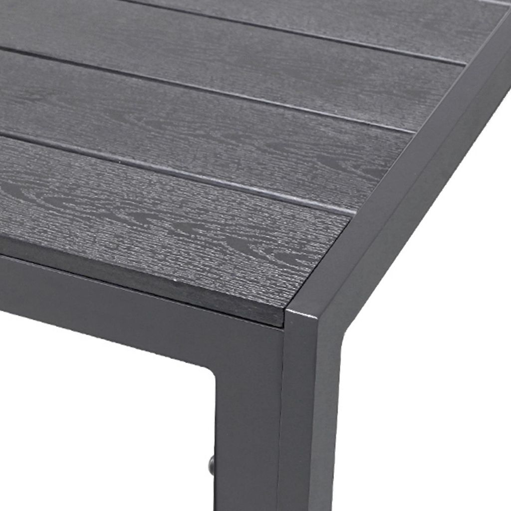 WPC Aluminium Gartentisch anthrazit / grau 160 x 90 x 74 cm Produktbild 
