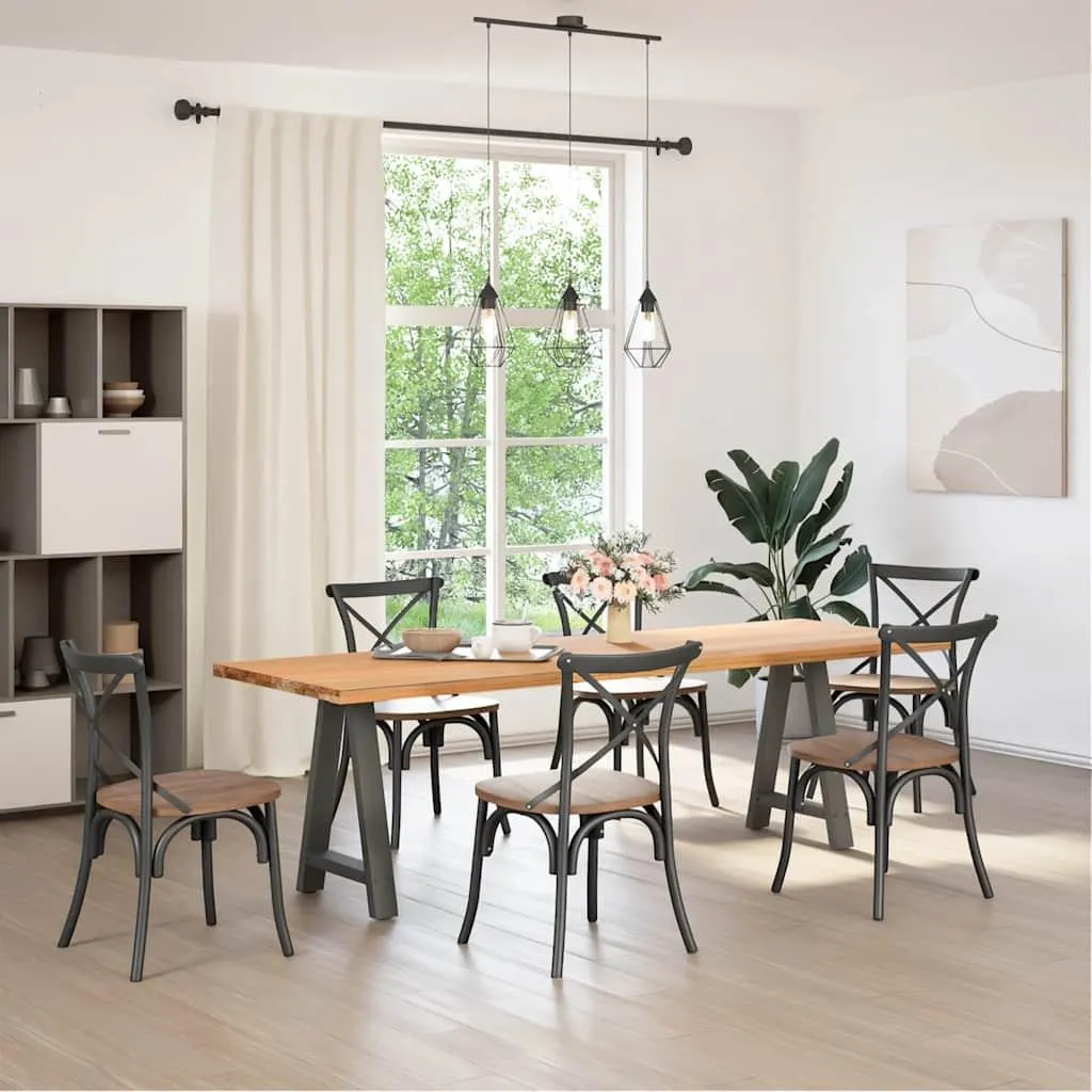 Base Tavolo Industriale ad A Antracite 50x72 vidaXL - Set 2 Pezzi