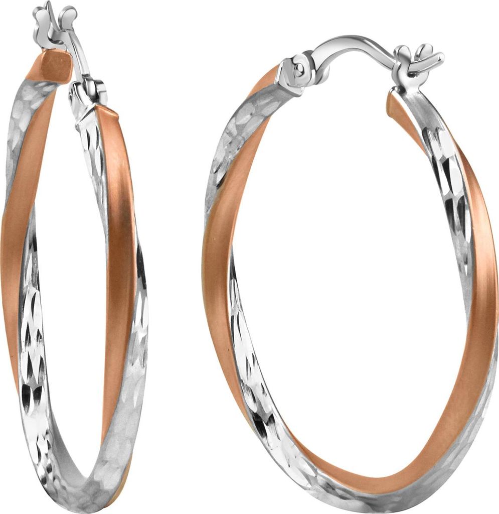 F Creolen 925/- Sterling Silber 3,0cm mehrfarbig 271210225-1