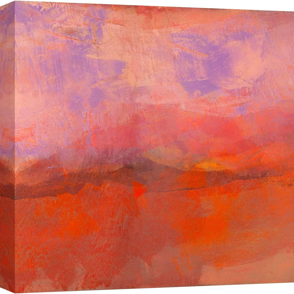 Décoration murale : Tableau peinture abstraite Aurore sur toile 40x40cm