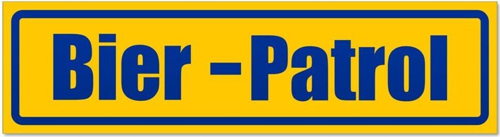 Kiwistar - Autoaufkleber - Blau - 60 x 16 cm - Bier Patrol invertiert - Hinweis Aufkleber Sticker für Auto, Kfz, Fahrrad, PKW, LKW
