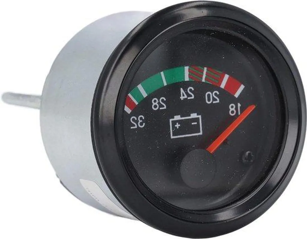 Manomètre de tension 24V LED 52mm en aluminium pour auto et camion