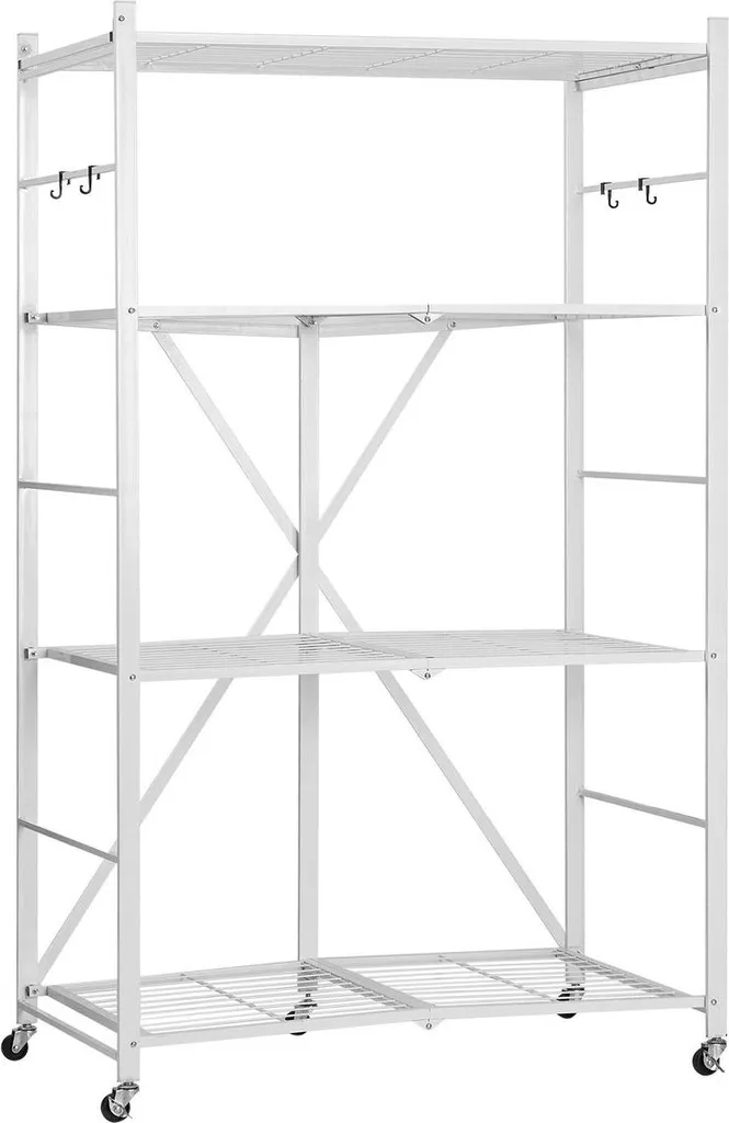 Meuble de rangement mobile 4 niveaux pour cuisine et garage sans outils