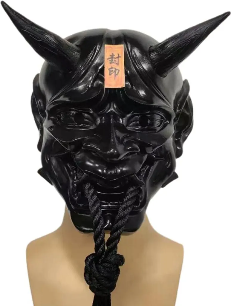 Masque de Démon Japonais Halloween en Résine pour Accessoire de Scène