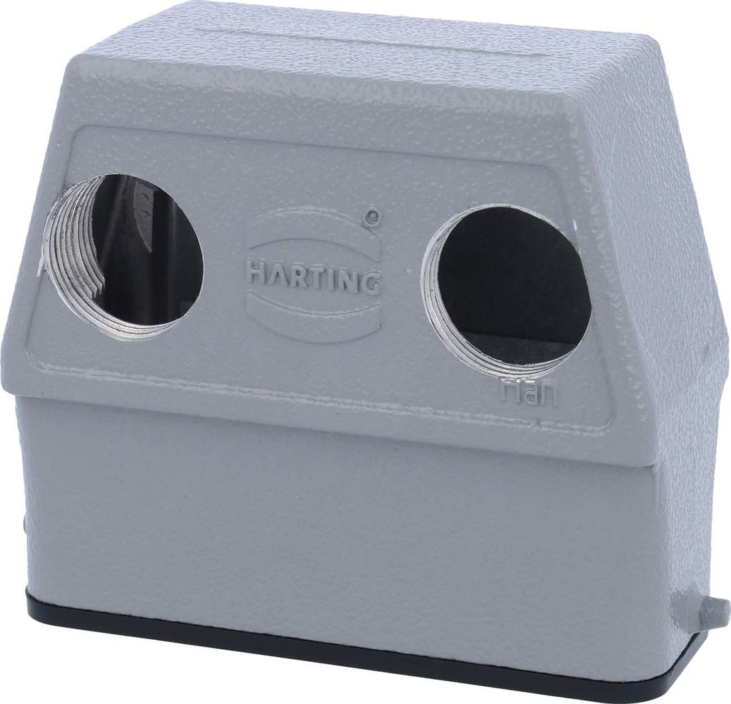 HARTING Han 16A Tüllengehäuse hoch, 2xM20 Front Kabelabgang, für 1 Bügel (am Unterteil) Verschraubung M20 Klemmbereich