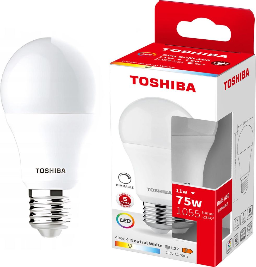 Toshiba LED Lampe dimmbar E27 11W 4000K 1055Lm wie 75W Produktbild 