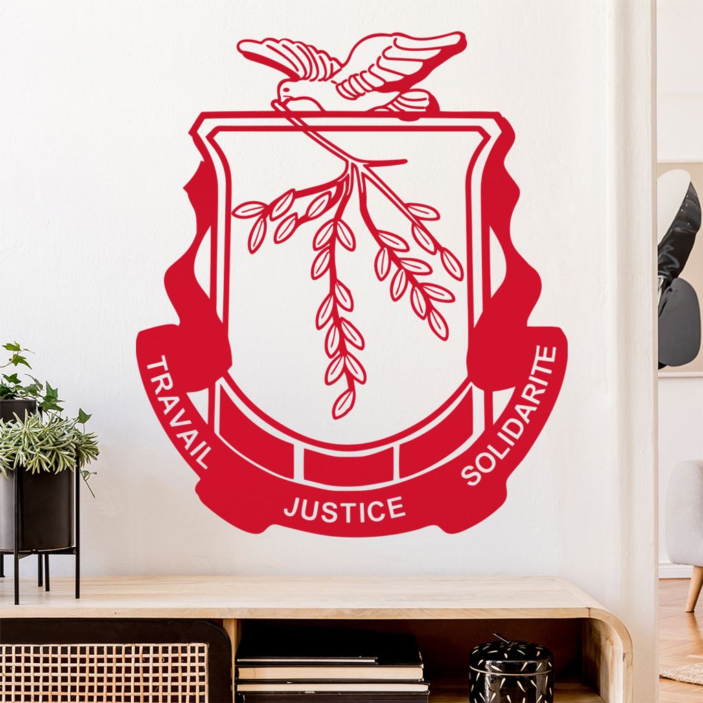 Guinea Wappen Wandtattoo Wandaufkleber Wall Sticker - Dekoration, Küche, Wohnzimmer, Schlafzimmer, Badezimmer