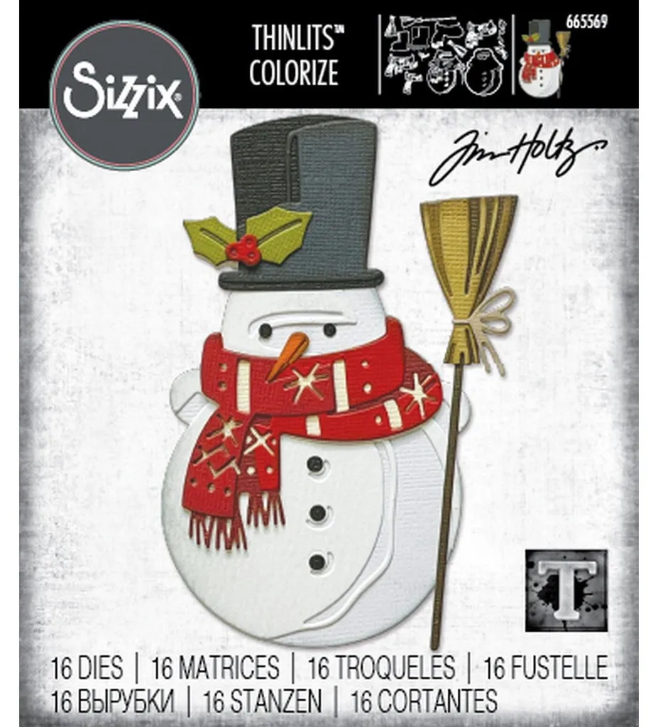 Sizzix Thinlits Winston Colorize 665215 - Pochoir de Découpe 16 Pièces - 2