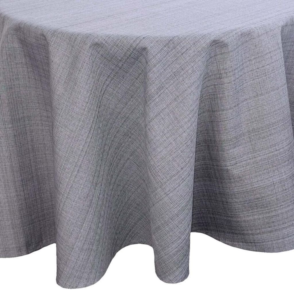 Outdoor Garten-Tischdecke grau rund 145 cm abwaschbar Produktbild 