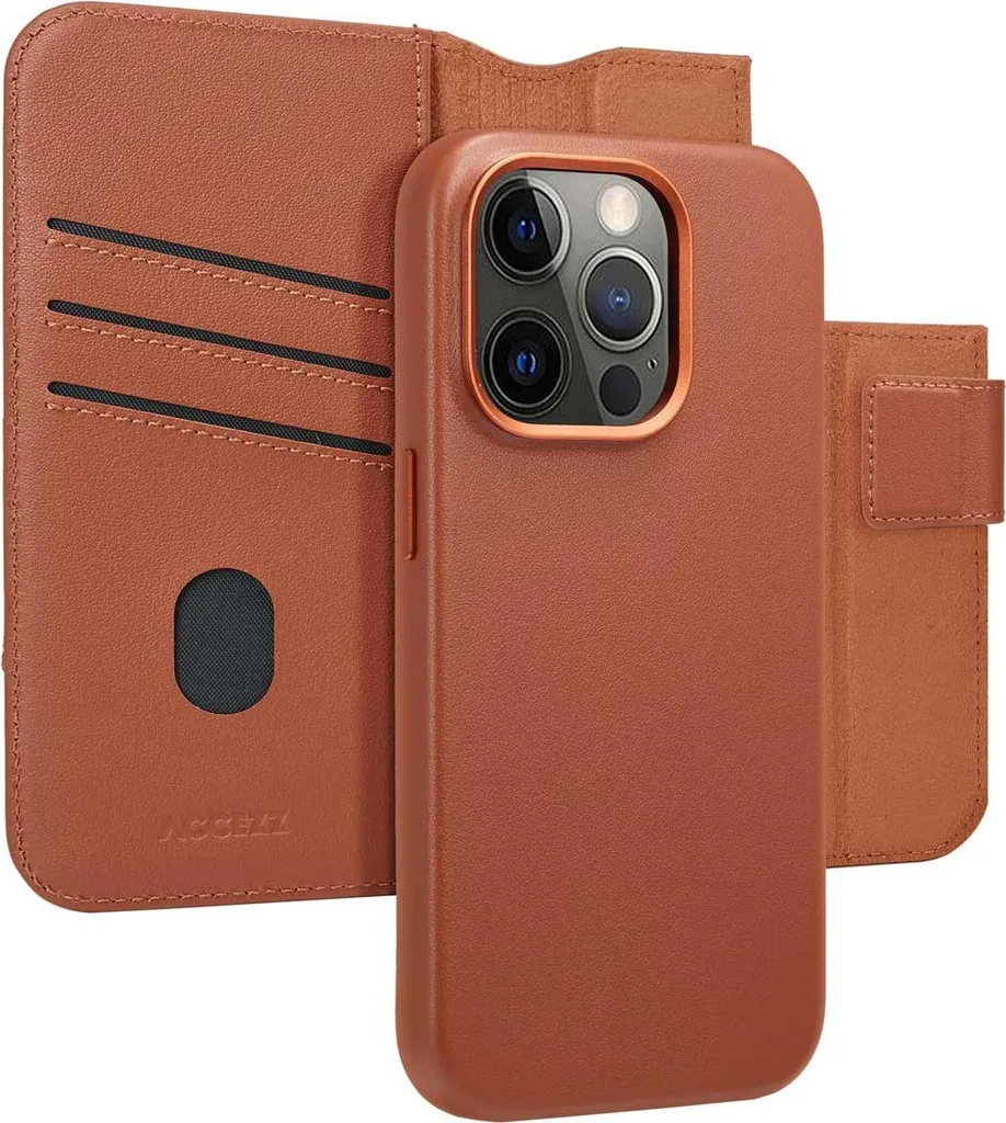 Custodia iPhone 14 Pro Accezz 2 in 1 Pelle MagSafe Sienna Brown - Robusta