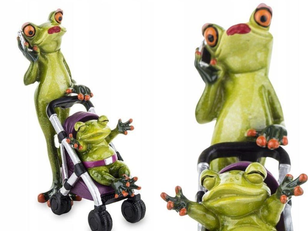 Art-Pol Dekorationsfigur Frosch mit Kinderwagen 17 cm Produktbild 