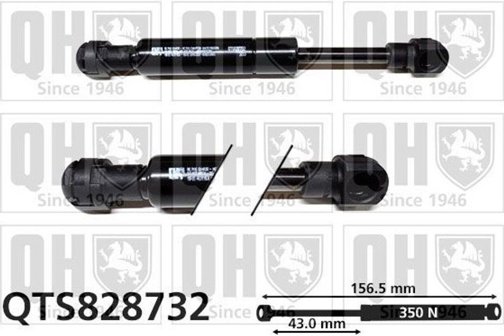 QUINTON HAZELL QTS828732 Gasfeder Heckklappendämpfer für RENAULT 19 I Cabriolet (D53) 157mm