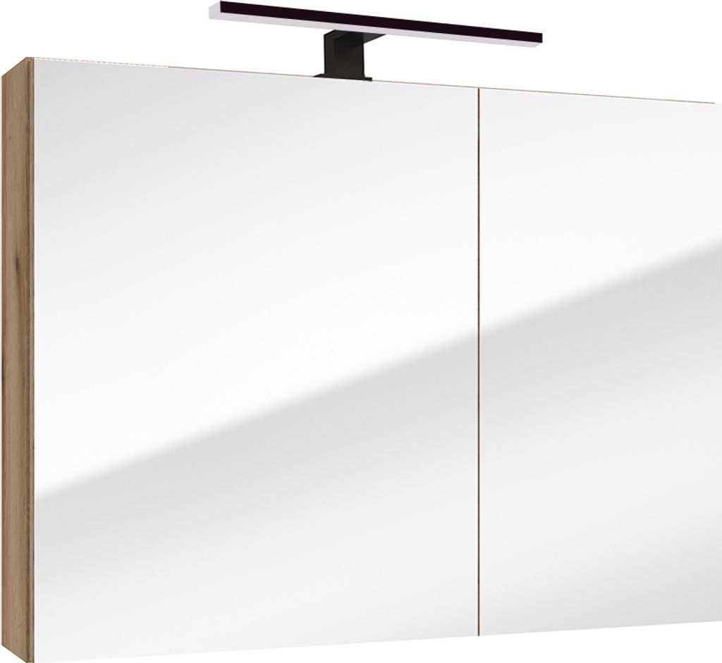 Spiegelschrank 80 cm Eiche mit LED Beleuchtung RIVA-107