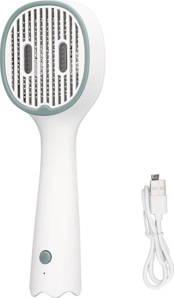 Fellpflegekamm für Haustiere, multifunktional, 2-in-1, über USB wiederaufladbar, tragbar, selbstreinigende Katzenzupfbürste für Katzen, Hunde, ...