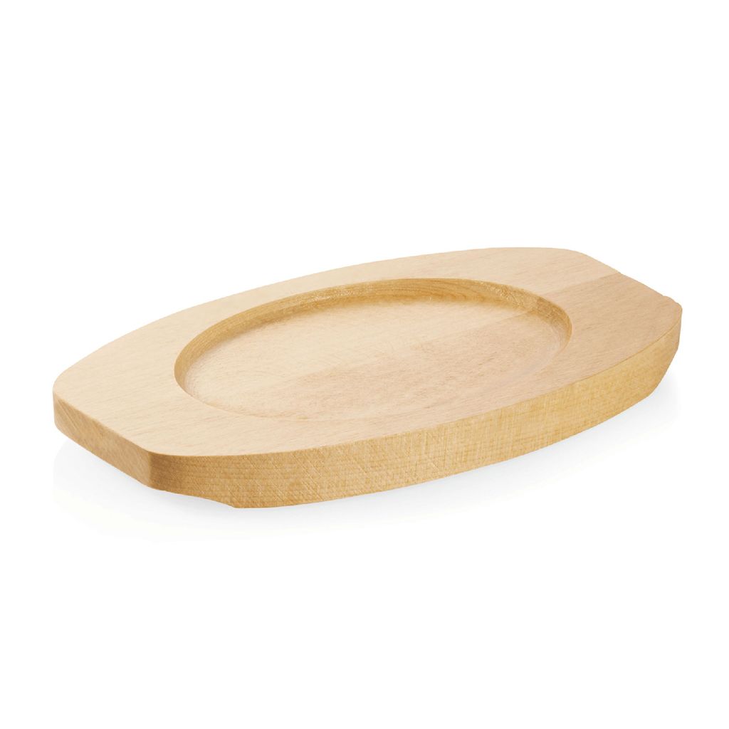 A wooden trivet on a white background.