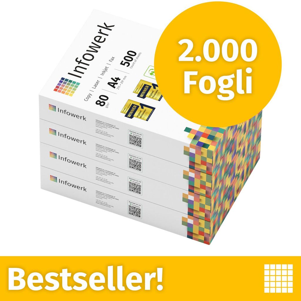 NUOVO: Infowerk Carta per stampanti e fotocopie 2000 fogli Immagine del prodotto 