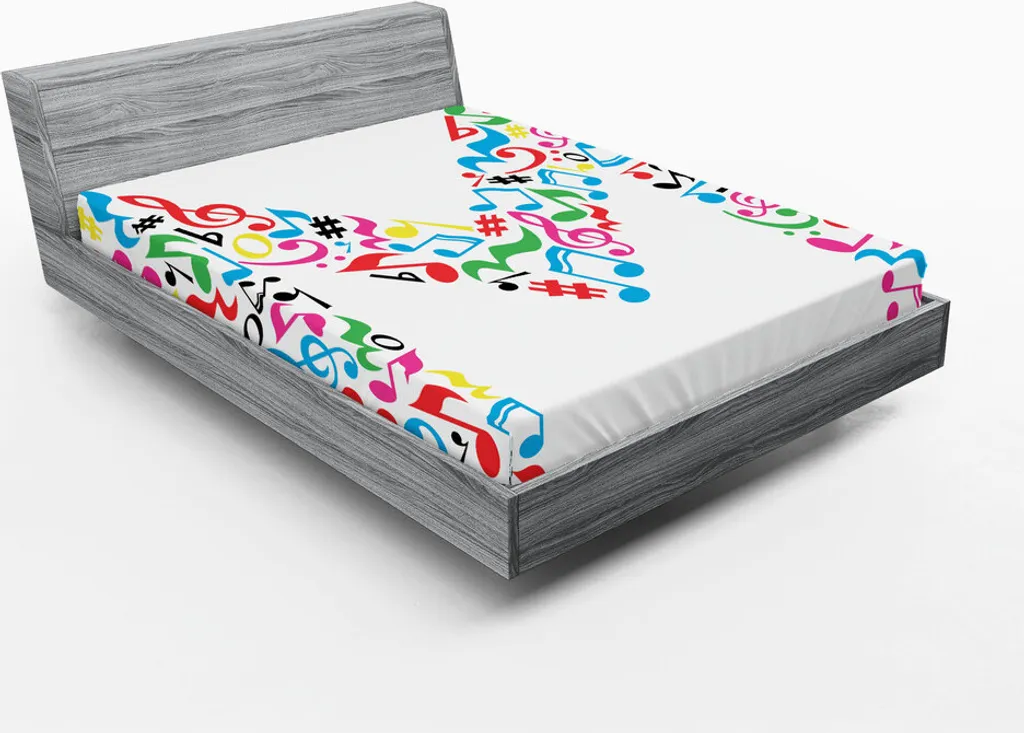 Lenzuolo Musica Lettera M 180x200 ABAKUHAUS - Facile da Lavare