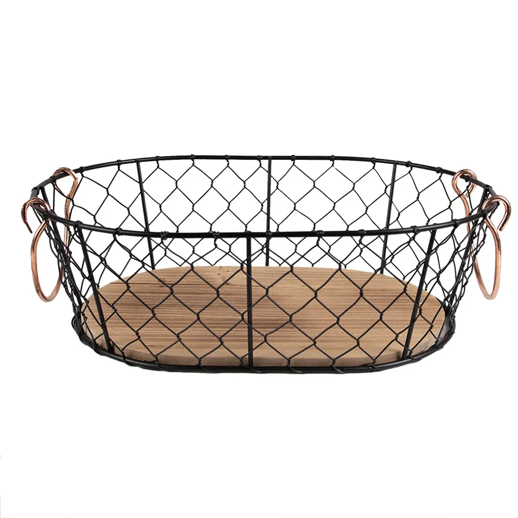 Fini le Désordre avec ce Panier de Rangement en Métal Noir Pratique