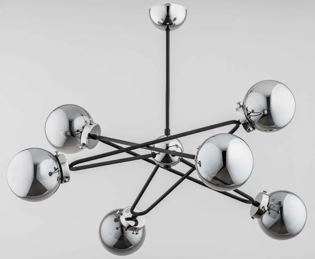 Luminaire de plafond sphères en verre 6 bras SAGITO Alfa 25616 chrome
