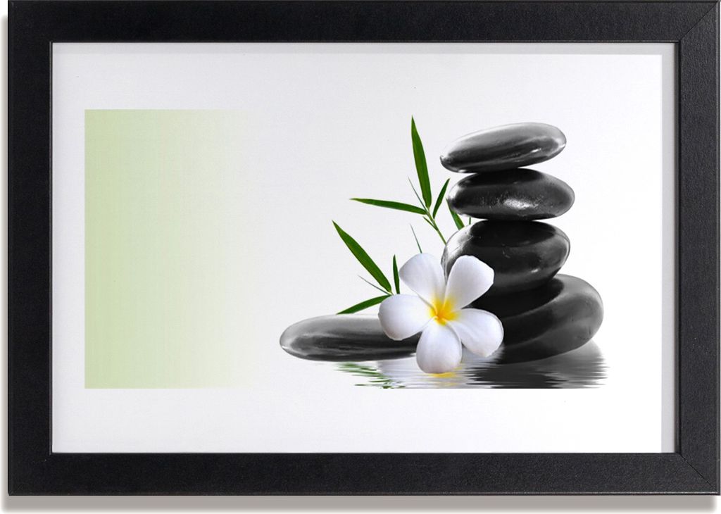 Bild 30x20 MDF-Rahmen Wandkunst Blumen-Stones-Kunst