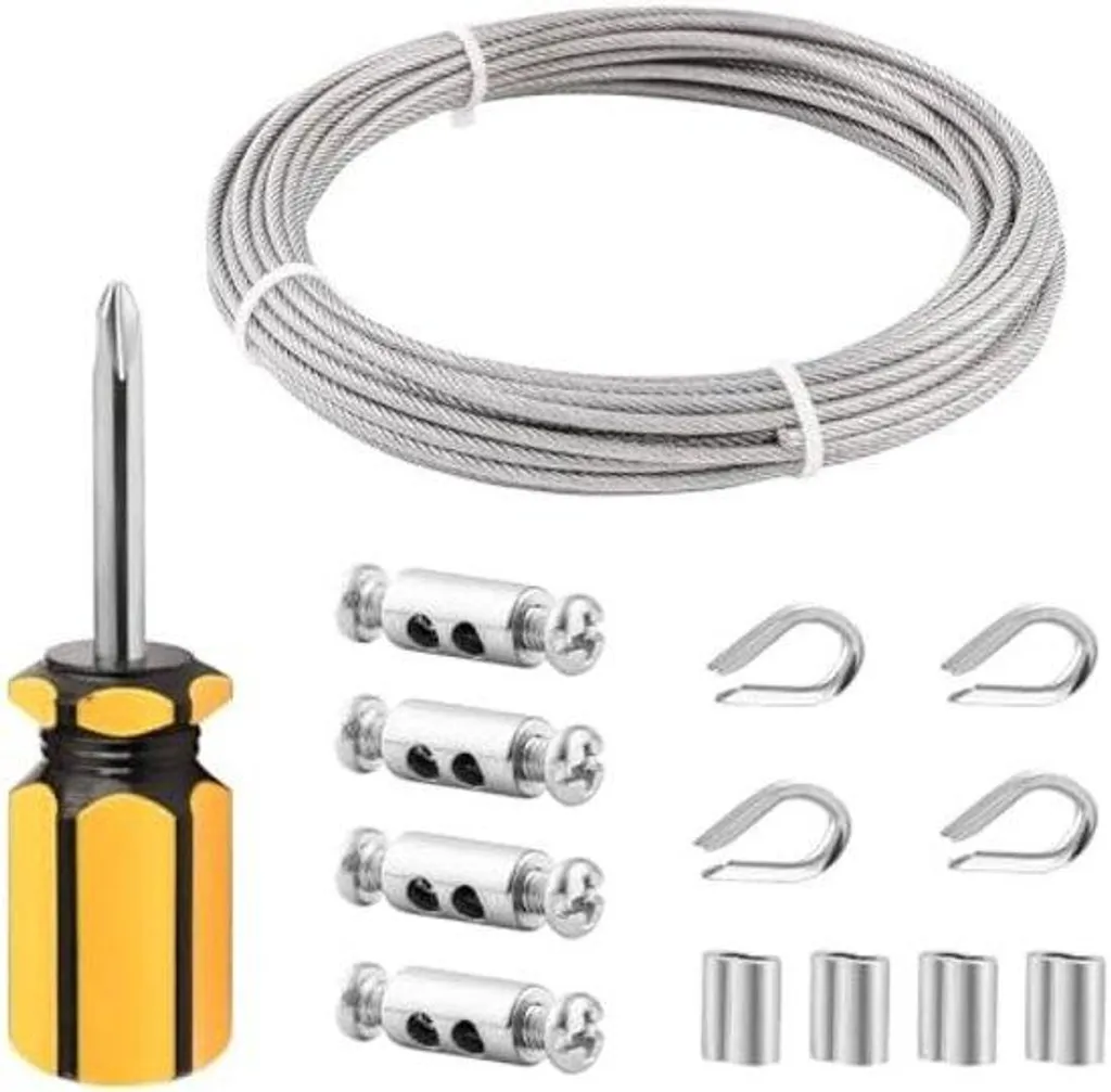 Câble inox 3 mm pour suspension luminaire et voile d'ombrage - Kit 10m