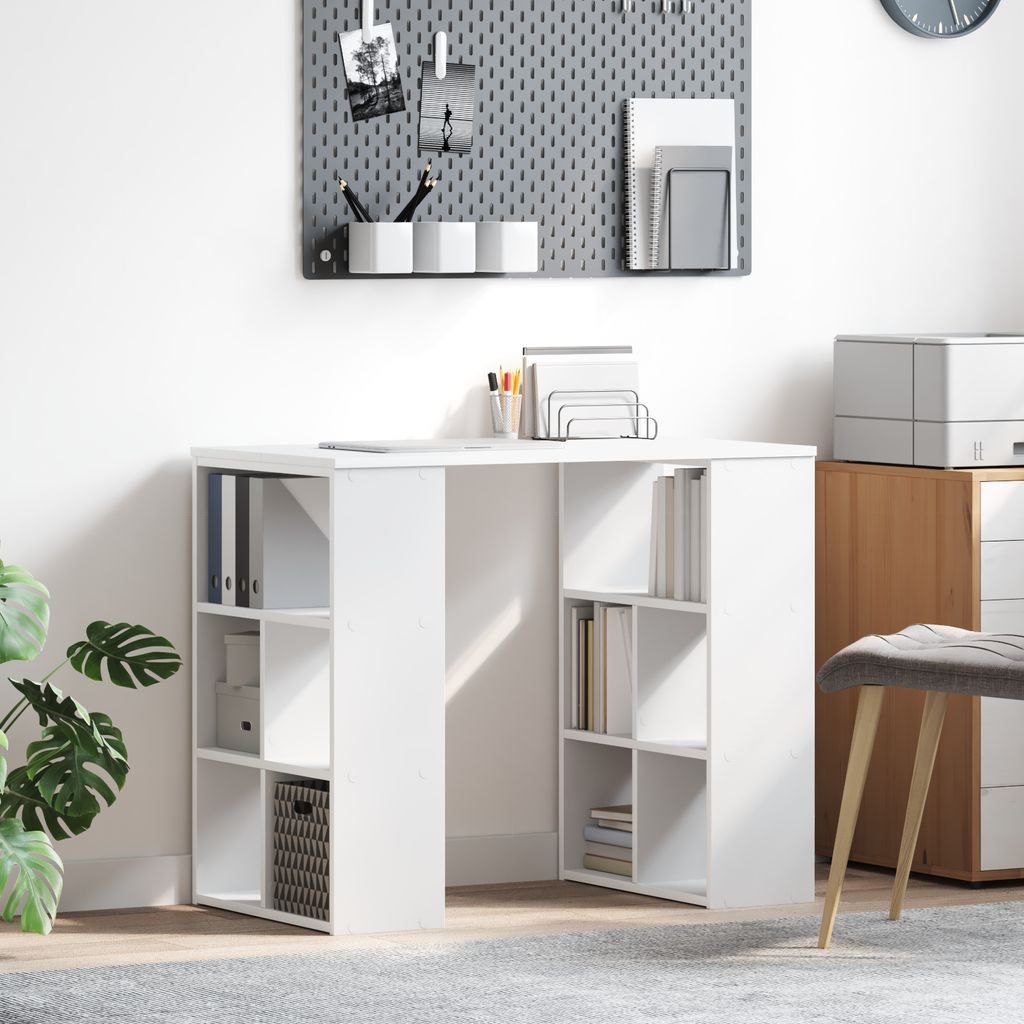 Desgin Weißer Eckschreibtisch Weiß MDF Medium Stauraum - Schreibtische 869506