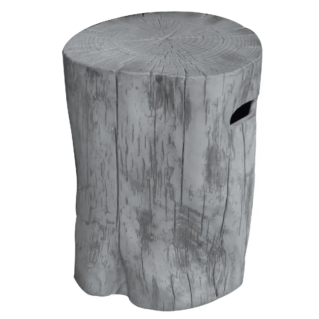 Couvercle Bouteille de Gaz Effet Tronc Gris en Composite 47x50x62cm