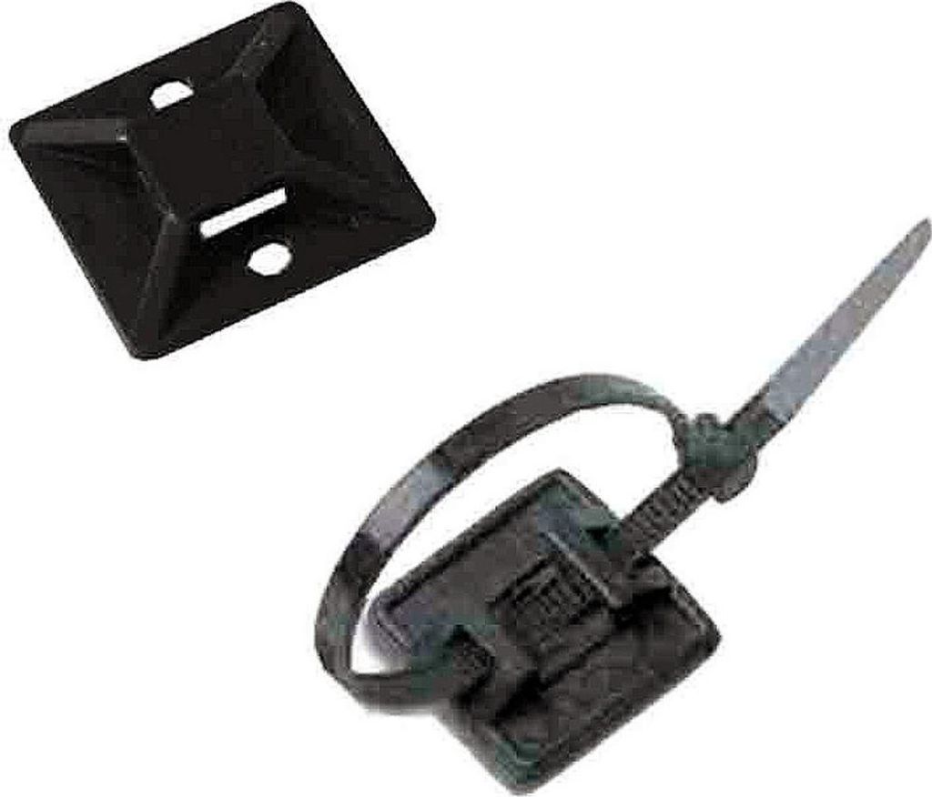 Pack 100 Stück Klebehalterung für Befestigungskragen 3,6 mm Schwarz