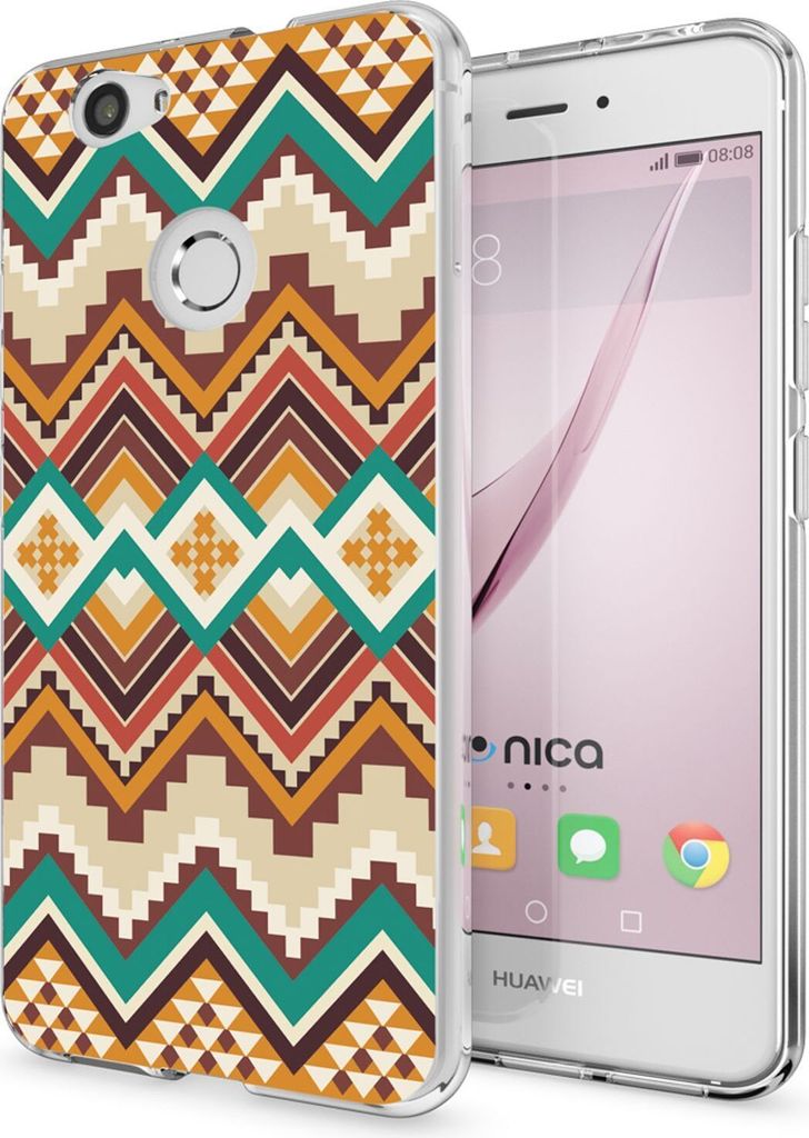 Huawei Nova Handy Hülle von NALIA, Silikon Motiv Case Cover Muster TPU Schutz Indian Pattern