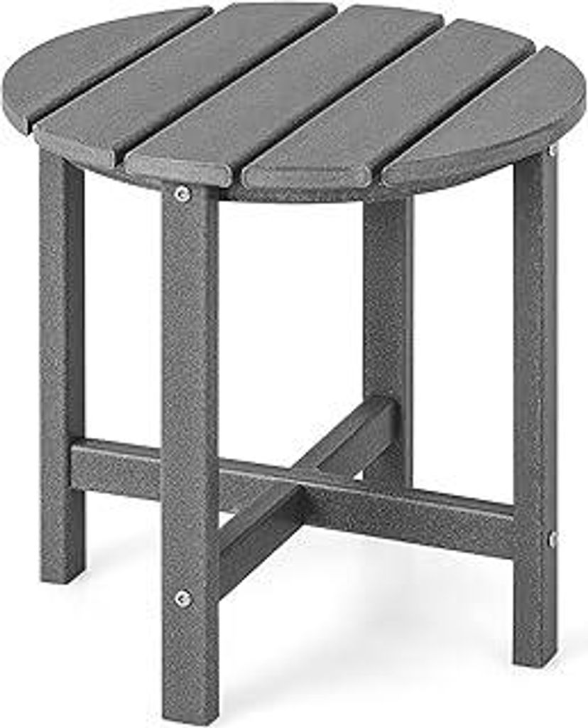 FANTASK Beistelltisch aus UV-beständigem Kunststoff, Kleiner Gartentisch wetterfest, Balkontischfür Terrasse, Balkon & Garten, 46 x 46 x 46 cm (G...