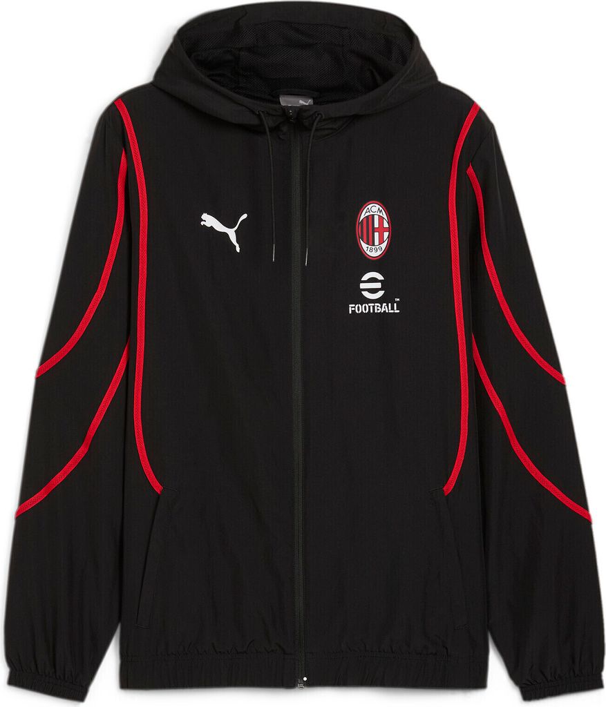 AC Milan Gürteltasche Aus Leder, Schwarz, Mit Verstellbarem Schultergurt – Offizielles Fan-Artikel
