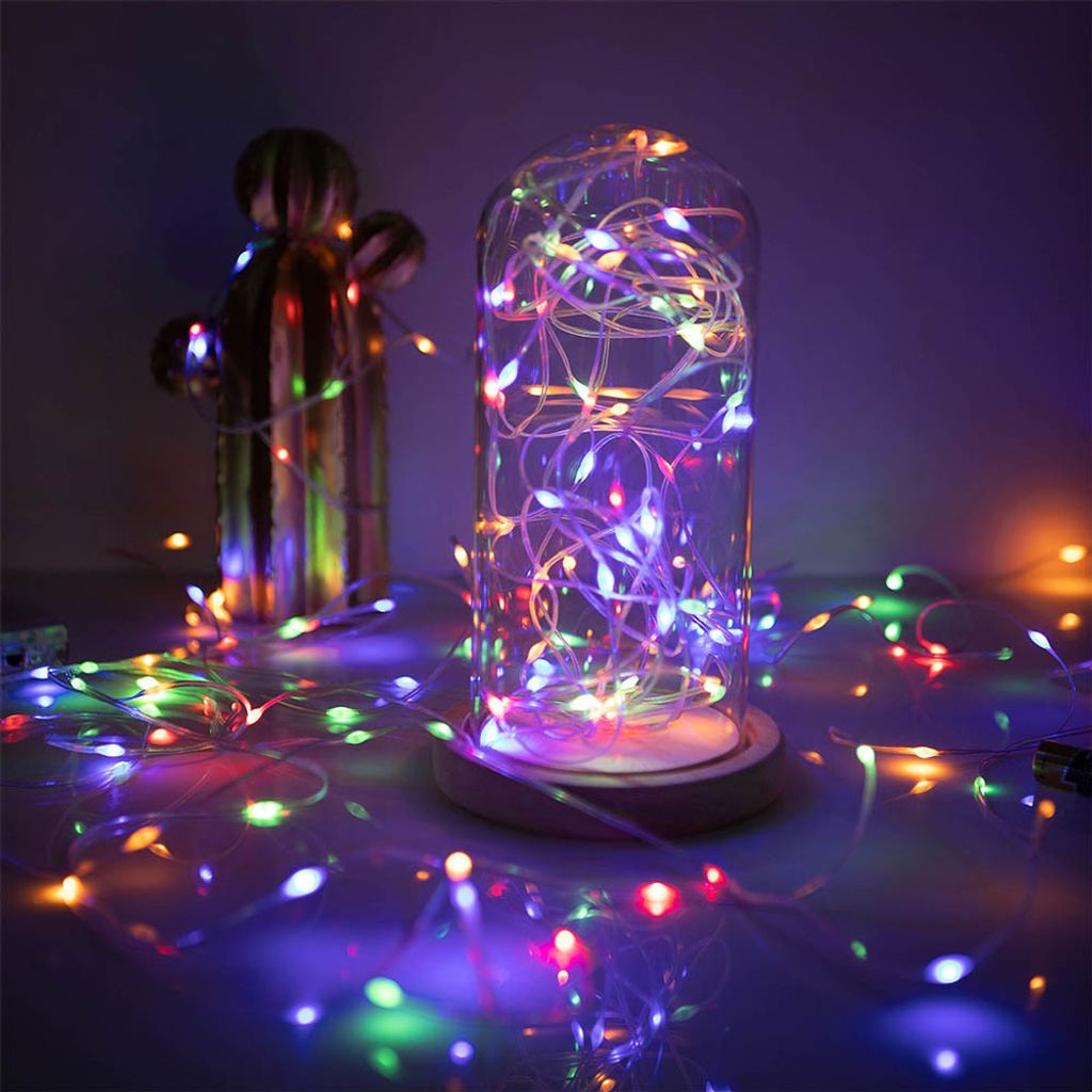 LED Lichterkette Mit Batterie – 1m, 10 Bunte LEDs, Kupferdraht, Wasserfest, Für Weihnachten, Hochzeit, Geburtstag