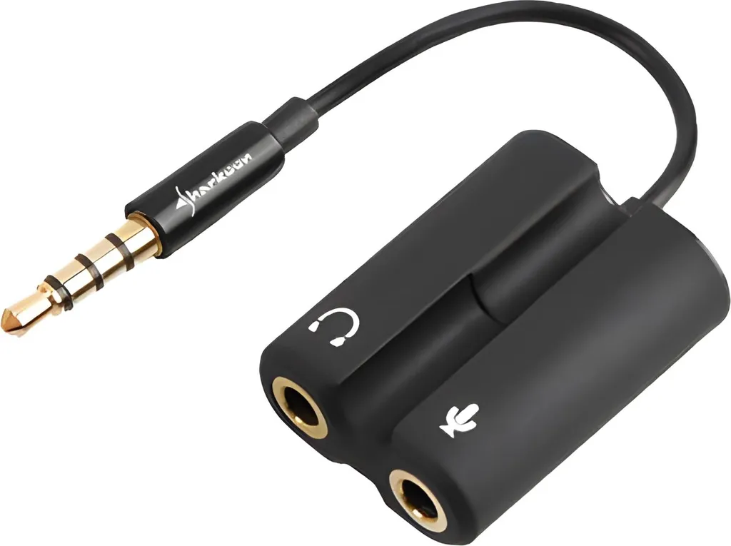 Sharkoon Headset Adapter 3,5-> Headset/Mic 12cm PMP35 TRRS