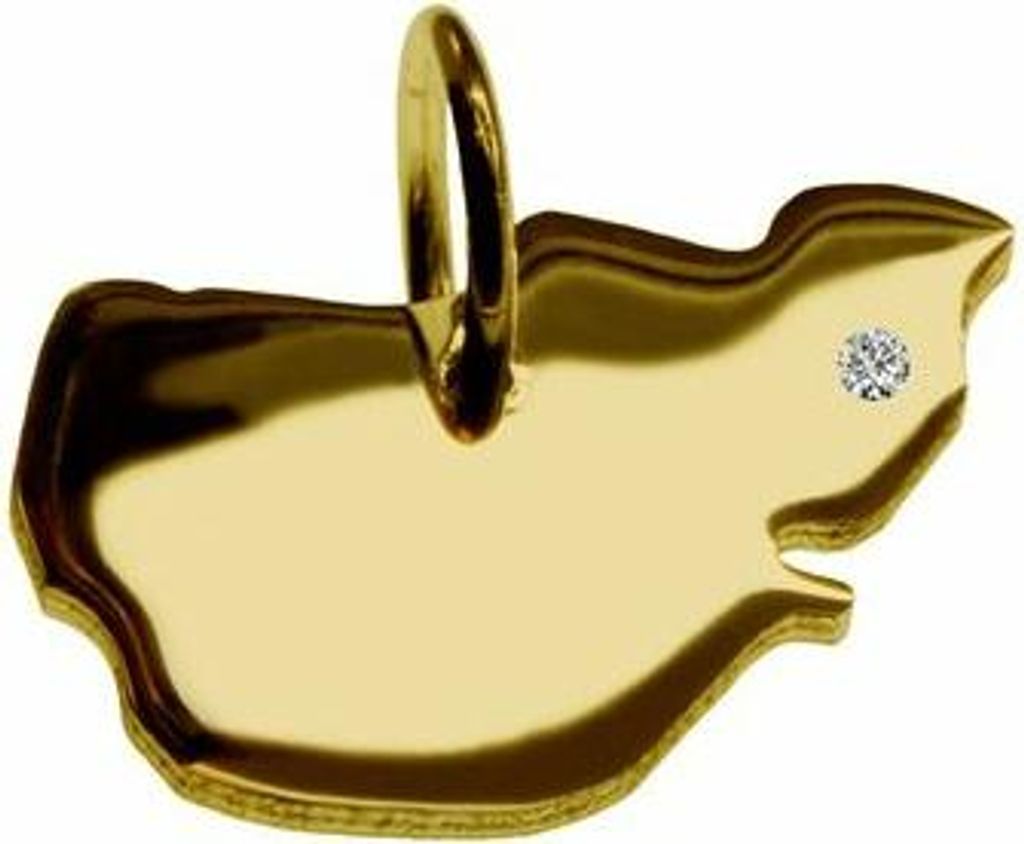 Anhänger Pellworm mit Brillant am Wunschort 585 Gelbgold