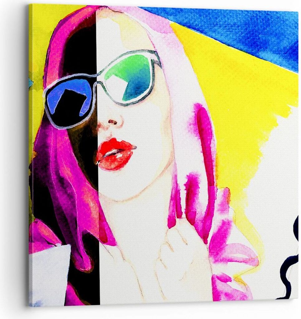 Bild auf Leinwand - Leinwandbild - Frau Modell - 70x70cm - Wand Bild - Wanddeko - Wandbilder - Leinwanddruck - Bilder - Kunstdruck - Wanddekoration...