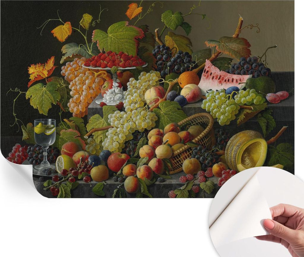 Selbstklebende Wandtapete - Dekorative Tapete für Wohnzimmer - Klebefolie für Wandbilder - Tapetenfolie für Wanddekoration - 104x70 cm - Fruchtz...