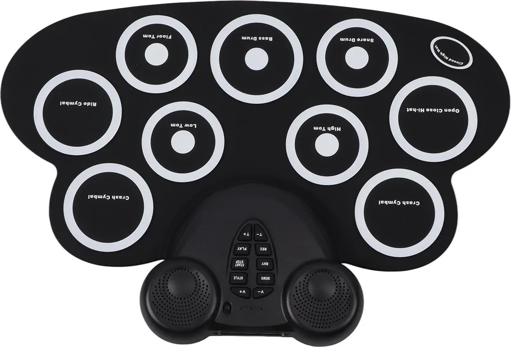 Tambour électronique à rouleau pliable avec double haut-parleur intégré - 3
