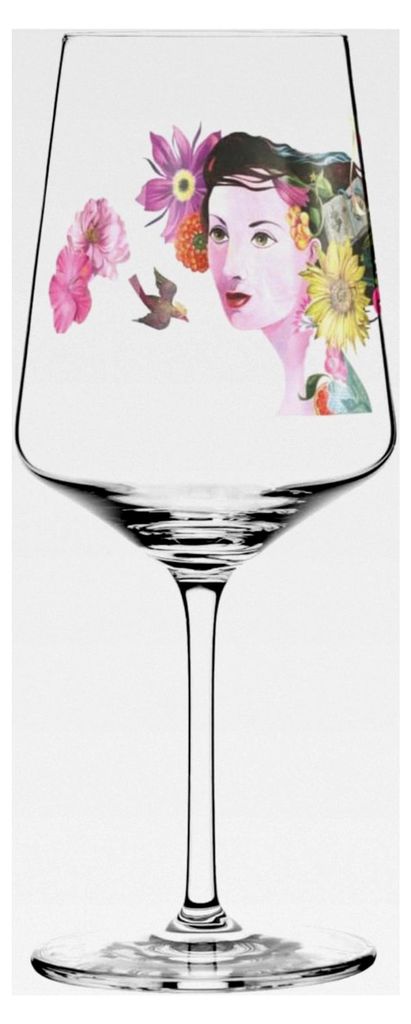Aperitifglas 500 ml - Serie Sommertau - Motiv Nr. 7 mit Nixe und Blumen - Hergestellt in Deutschland