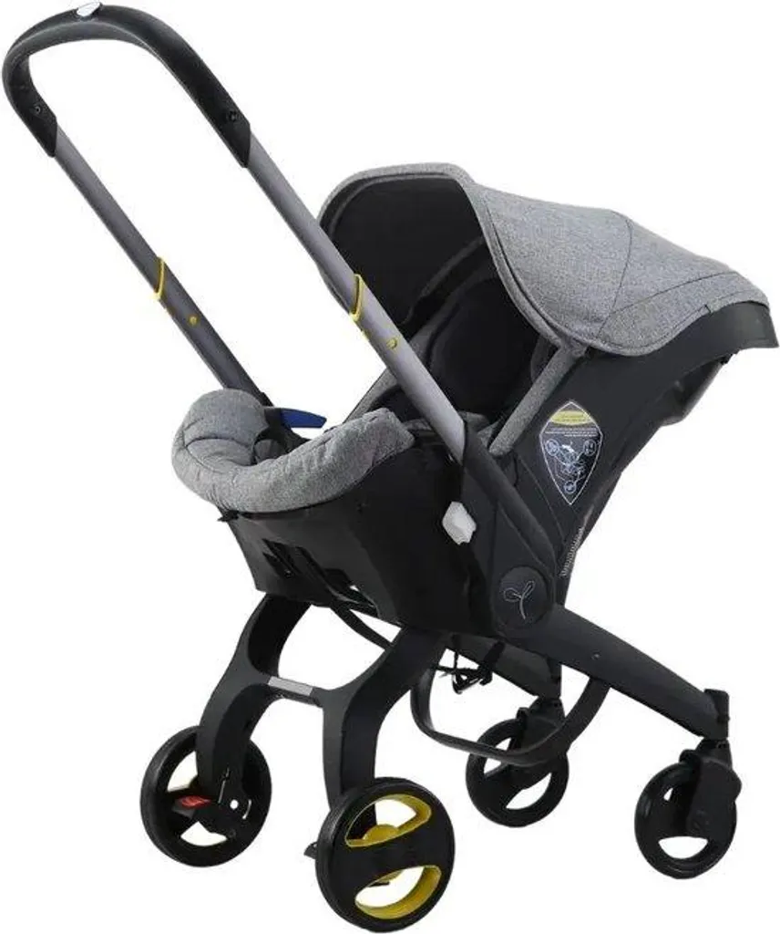 Poussette triple pour promenade urbaine de luxe grise et 3 sièges auto