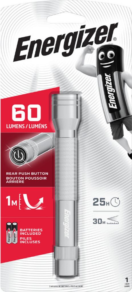 Energizer Metall-LED-Taschenlampe - 90 lm - 2AA