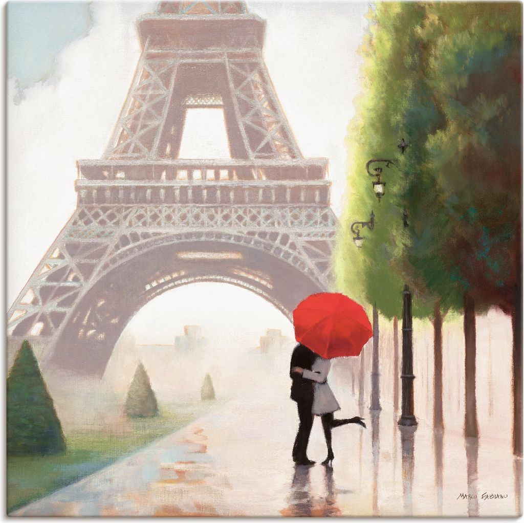 ARTland Leinwandbild Paris Romanze II Größe: 100x100 cm