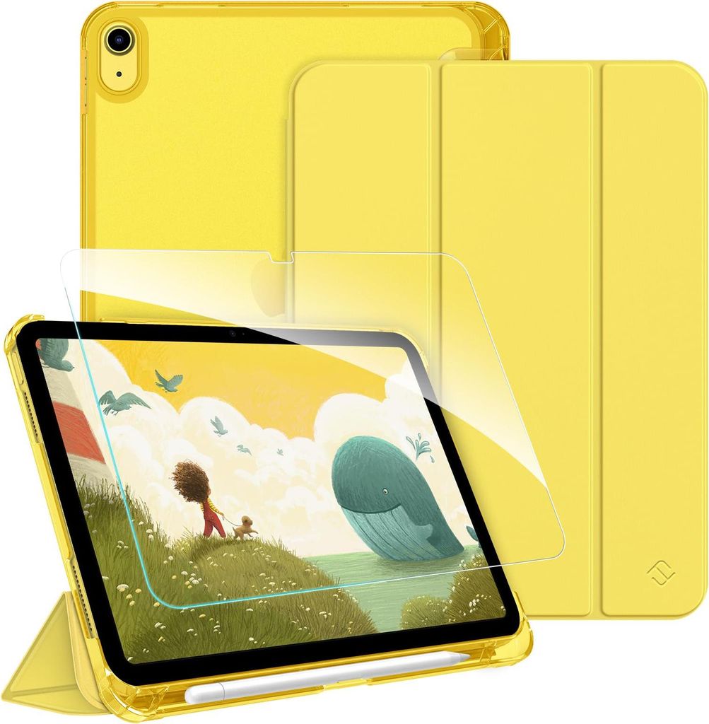 Fintie Hülle für iPad 11. Generation 2025 11 Zoll, iPad 10. Generation 2022 10.9 Zoll mit Schutzfolie - ultradünne leichte transparenter Rückse...