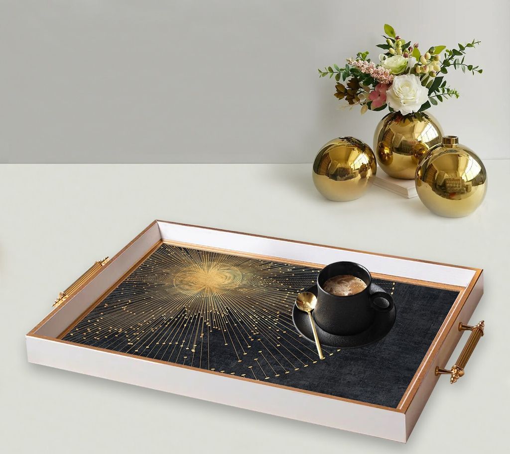 Evila Originals, TPB9847, Tablett, Mehrfarbig, 100 % GLAS, 50 x 29 x 3,5 cm