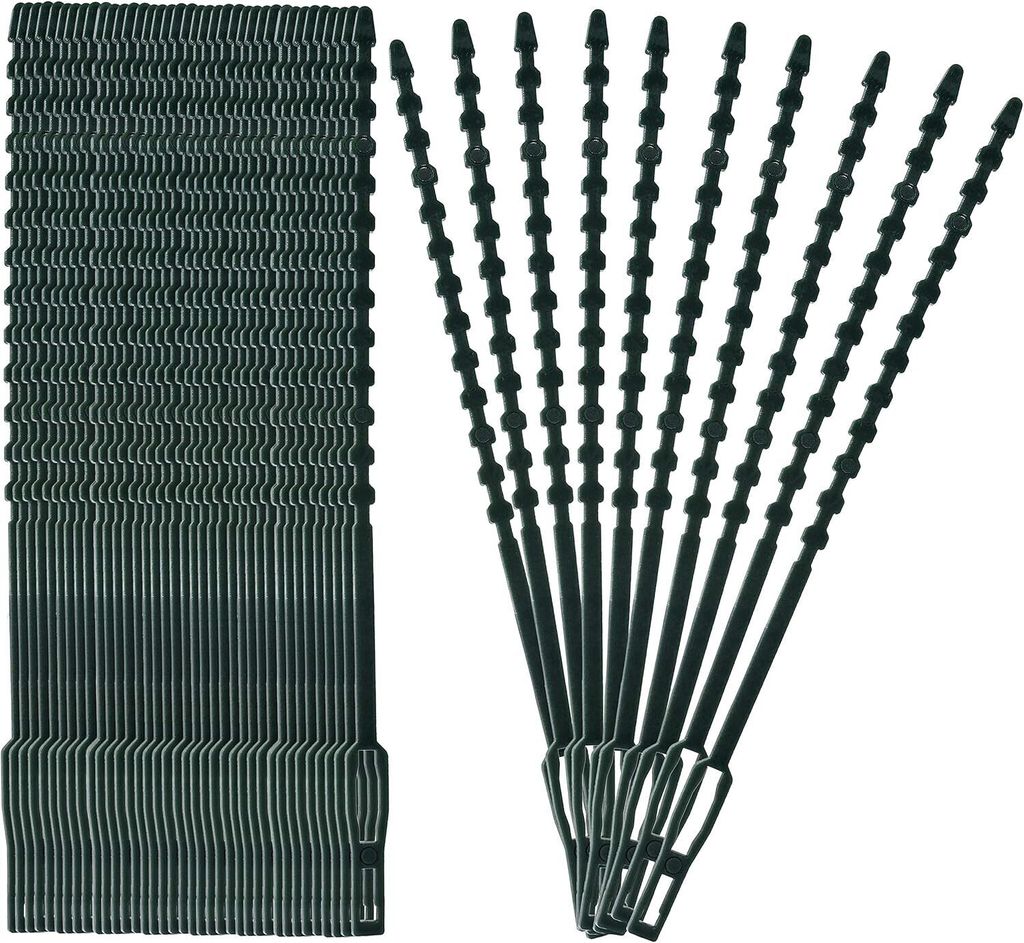 Verstellbare Pflanzenbinder Flexible Garten Pflanzen Anbinder Kunststoff Schnellbinder Pflanzenclips für Pflanzen Unterstützung 17cm 100 Stück (...