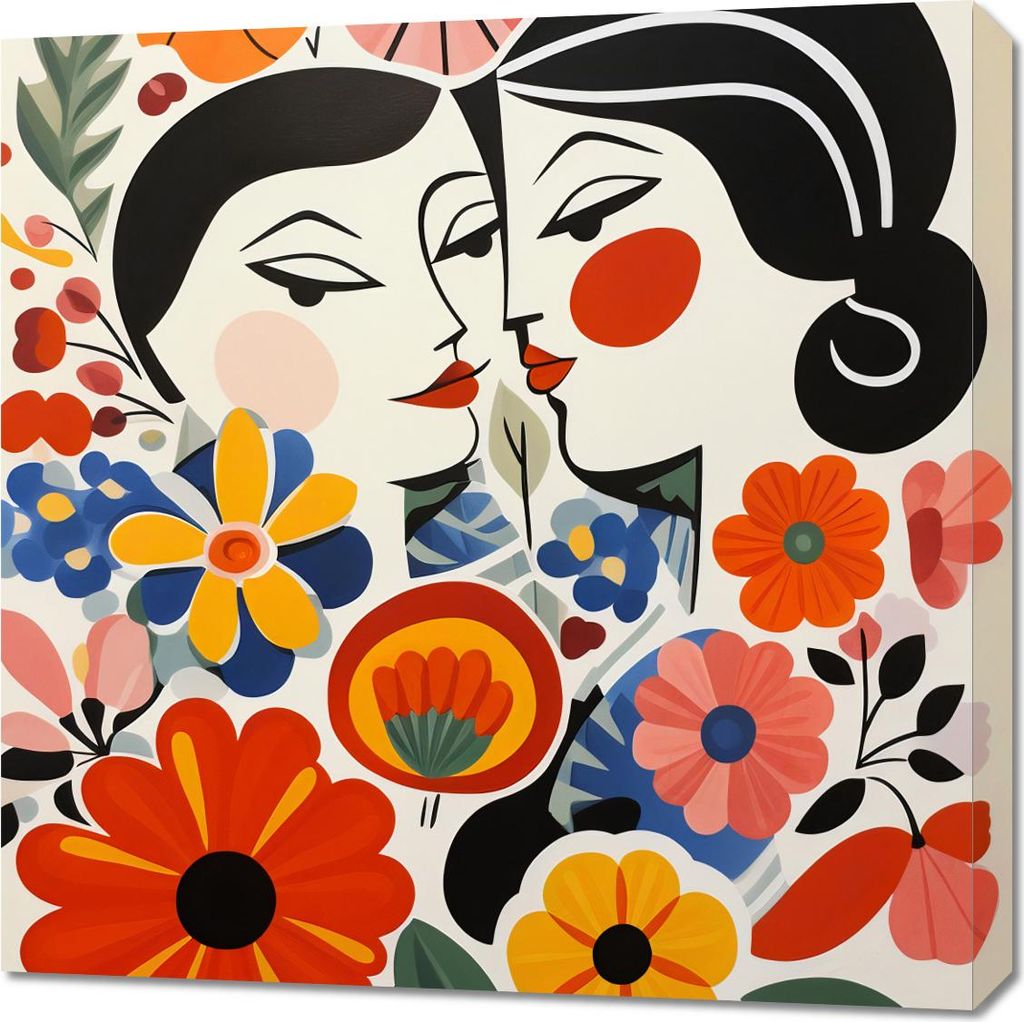 Bild 70x70cm Blumige Romanze