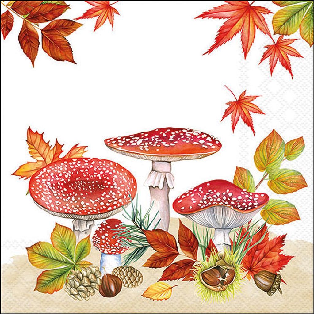 Servietten 33x33 cm - Fly agaric group