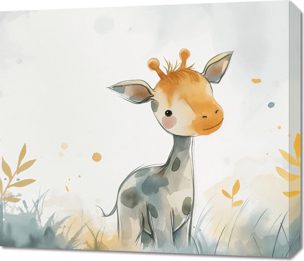 Bild 70x60cm Kleine Giraffe