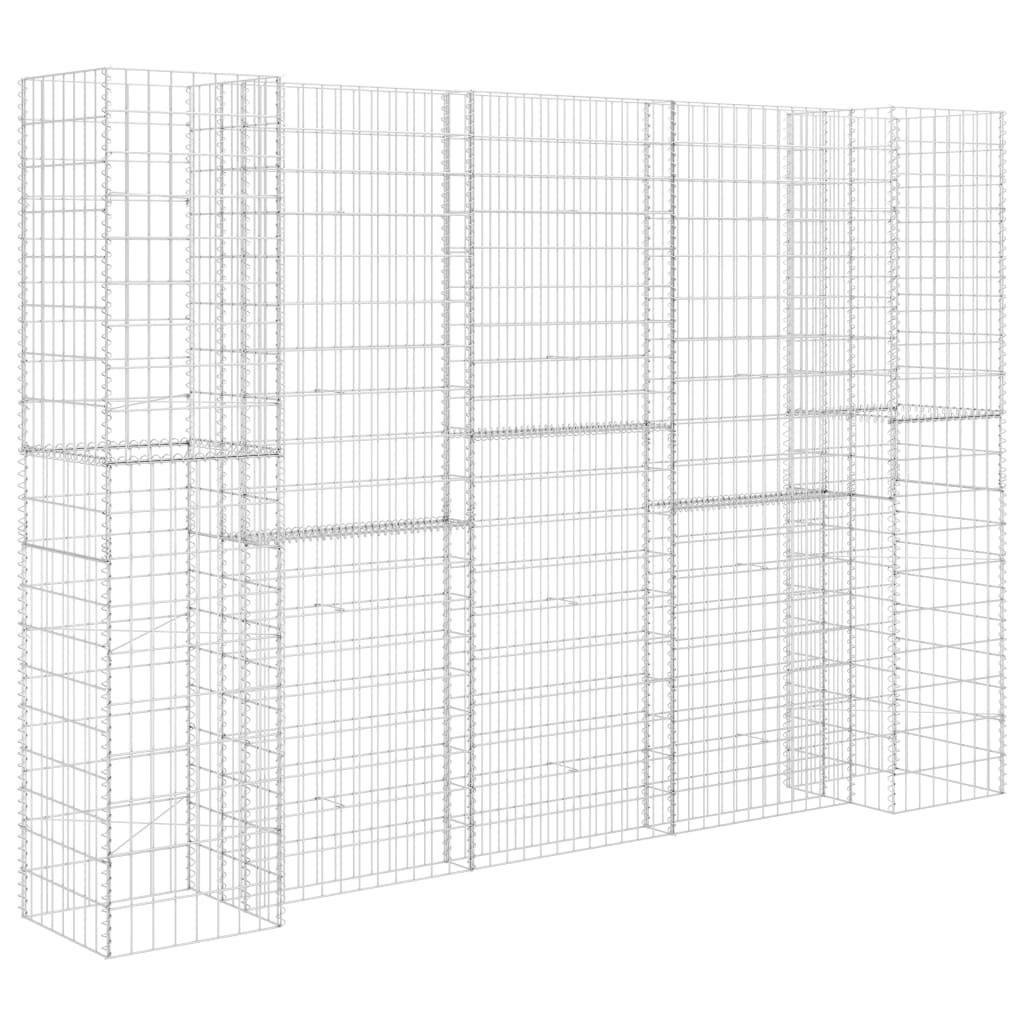 vidaXL H-förmiger Gabionen-Pflanzkorb Stahldraht 260x40x180 cm